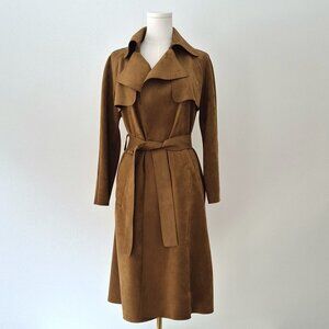 Banana Republic faux suede trench coat, brown, XS